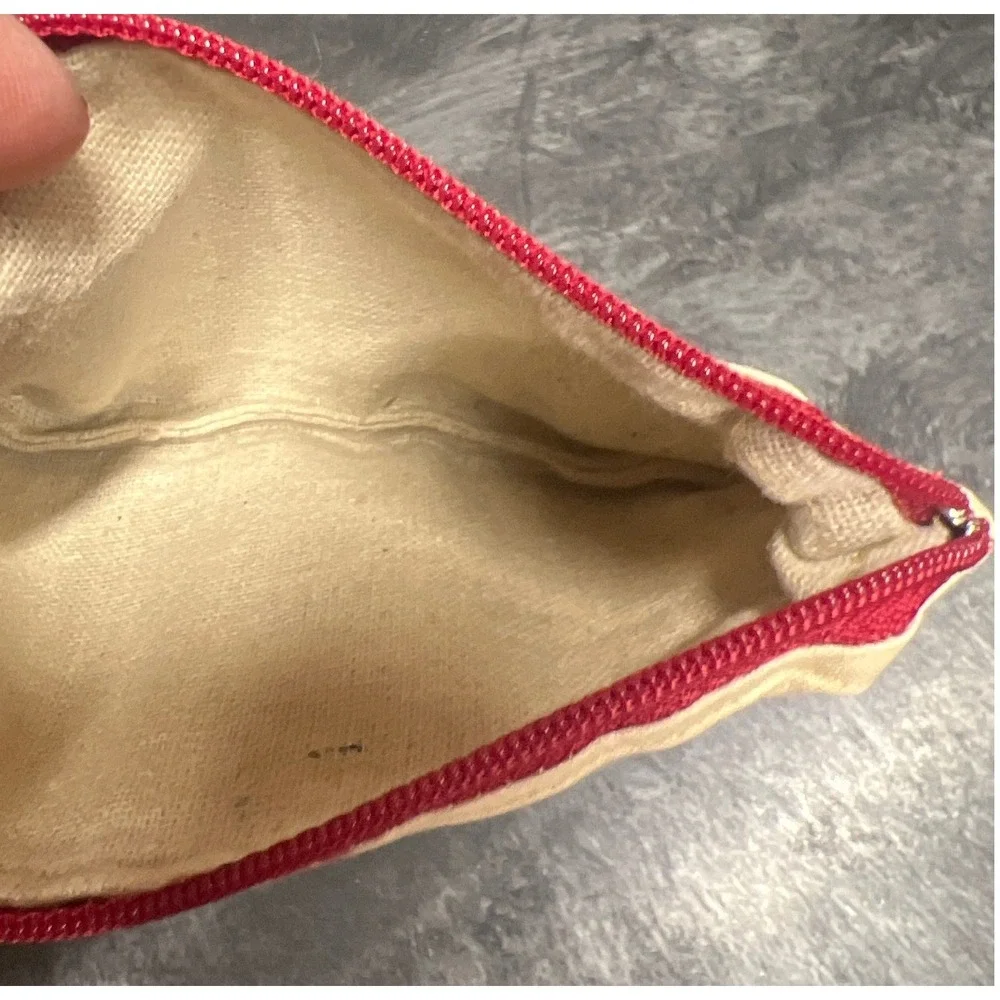Unbranded Pouch Unisex Small Cream Mushroom Print Zipper Travel Bag Cottagecore
